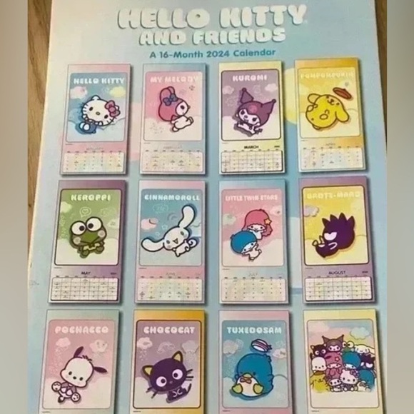 🆕Hello Kitty Office Set 2024 Calendar+ 13 Posters 🆕 - Picture 8 of 8